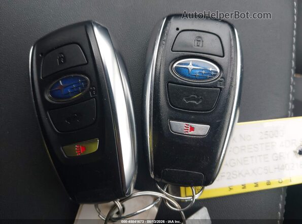 JF2SKAXC5LH402189 2020 SUBARU FORESTER Gray Vista del salpicadero