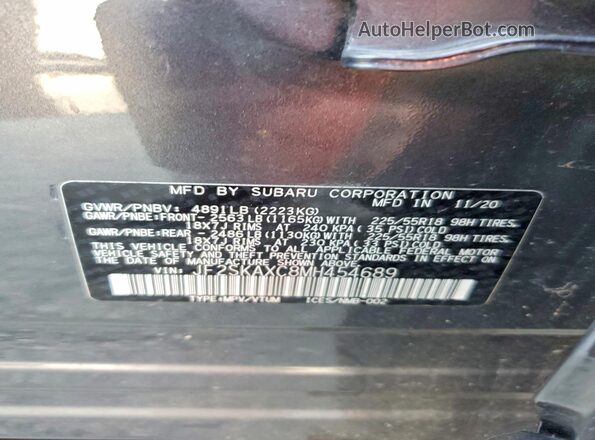 JF2SKAXC8MH454689 2021 SUBARU FORESTER Gray Սալոնի 360 աստիճան տեսք