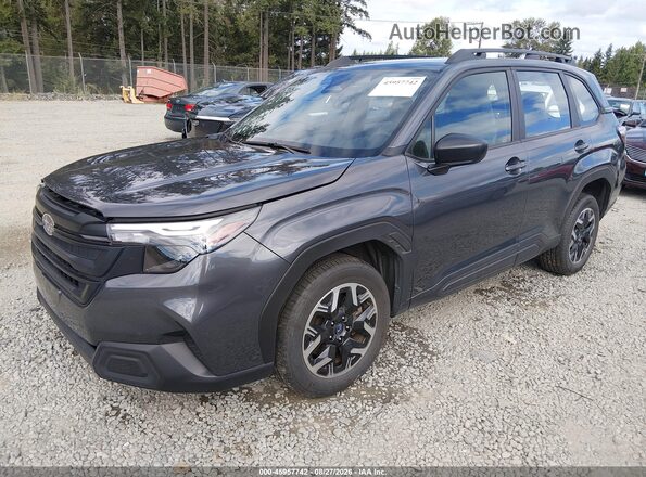 JF2SLDAC7SH481175 2025 SUBARU FORESTER Gray Առջևի ձախ երեք քառորդ տեսարան