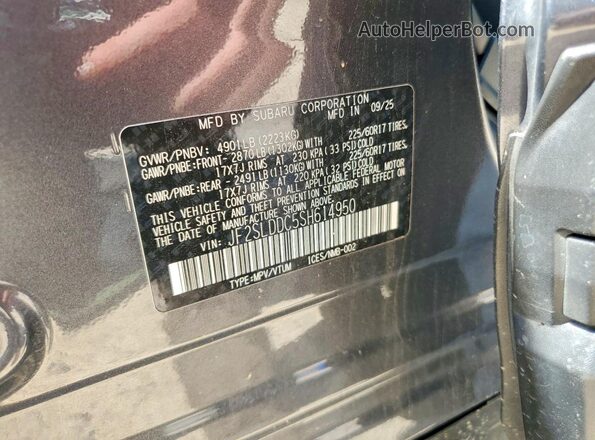 JF2SLDDC5SH614950 2025 SUBARU FORESTER Silver VIN sticker view