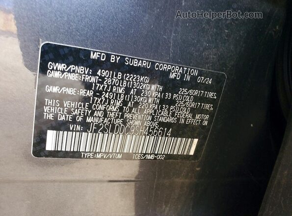 JF2SLDDC9SH456614 2025 SUBARU FORESTER Gray Engine compartment view