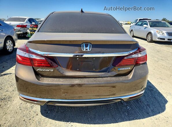 JHMCR6F34HC004682 2017 HONDA ACCORD Коричневый Вид сзади