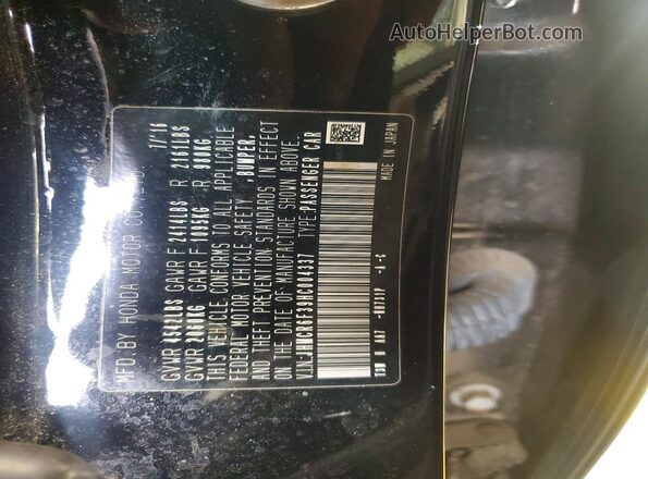 JHMCR6F39HC004337 2017 HONDA ACCORD Black Engine compartment view