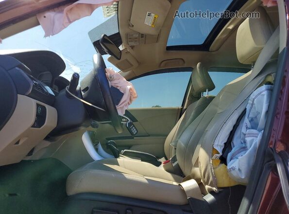 JHMCR6F56HC013093 2017 HONDA ACCORD Burgundy Rear interior view