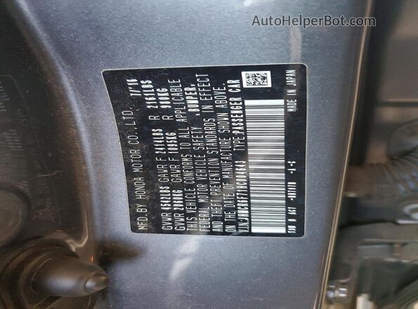 JHMCR6F71HC004643 2017 HONDA ACCORD Gray Вид підкапотного простору
