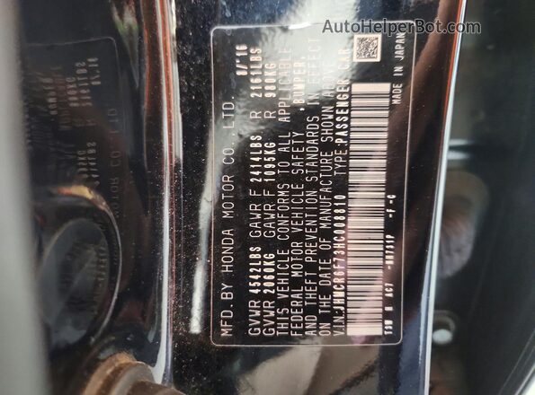 JHMCR6F73HC008810 2017 HONDA ACCORD Black Vista del compartimento del motor