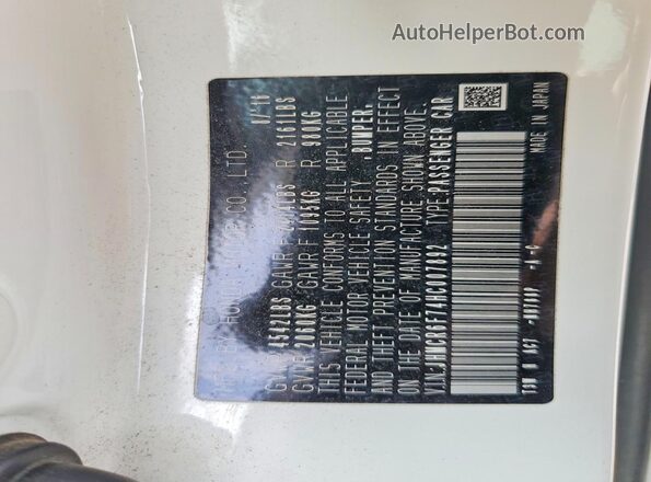 JHMCR6F74HC007892 2017 HONDA ACCORD Белый Вид подкапотного пространства