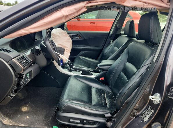 JHMCR6F77HC000936 2017 HONDA ACCORD Серый Вид салона спереди
