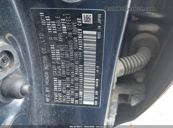 JHMFC1F35KX007978 2019 HONDA CIVIC Blue Widok komory silnika