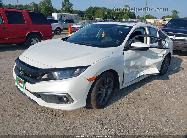 JHMFC1F71KX008595 2019 HONDA CIVIC White წინა მარცხენა ხედი სამი მეოთხედიდან