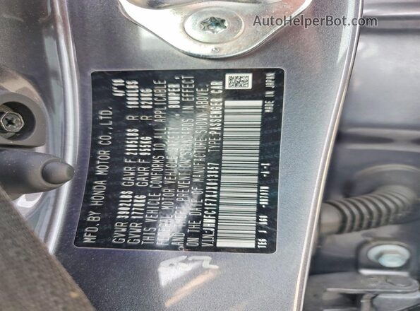 JHMFC1F7XJX013857 2018 HONDA CIVIC Gray Widok komory silnika