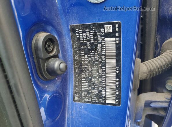 JHMFC1F98JX026141 2018 HONDA CIVIC Blue Շարժիչի բաժամունքի տեսք