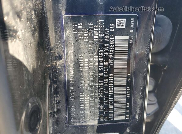 JHMFE1F74NX003969 2022 HONDA CIVIC Черный Вид подкапотного пространства