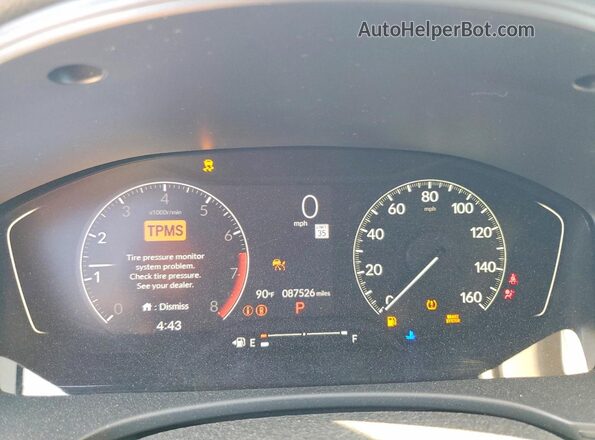 JHMFE1F75NX004838 2022 HONDA CIVIC Белый Вид щитка приборов