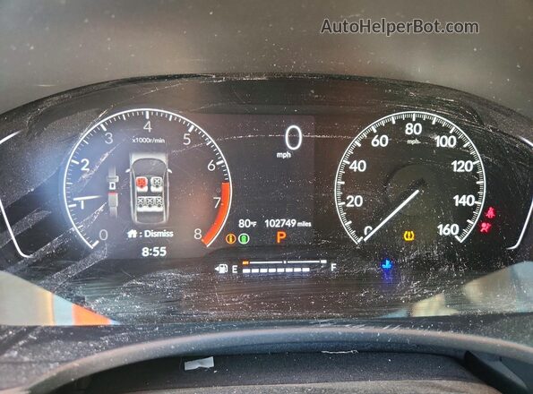 JHMFE1F76NX009286 2022 HONDA CIVIC Gray ხელსაწყოთა პანელის ხედი