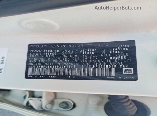 JHMFL5G46PX001385 2023 HONDA CIVIC White Widok komory silnika