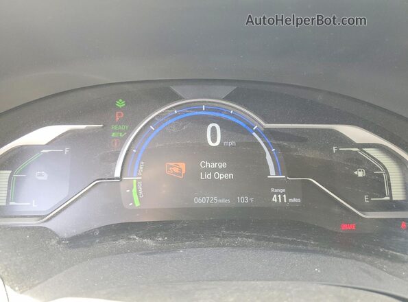 JHMZC5F12KC001405 2019 HONDA CLARITY Gray Սարքավորումների վահանակի տեսք