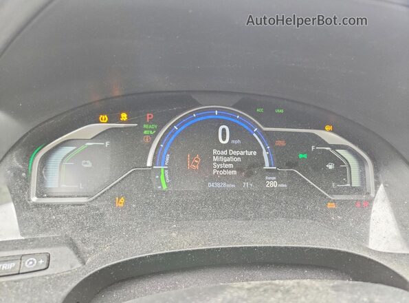 JHMZC5F14JC023730 2018 HONDA CLARITY Gray ხელსაწყოთა პანელის ხედი