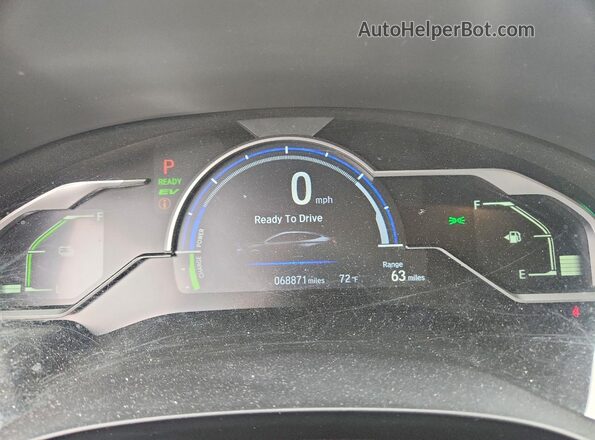 JHMZC5F15KC006159 2019 HONDA CLARITY Charcoal Вид щитка приладів