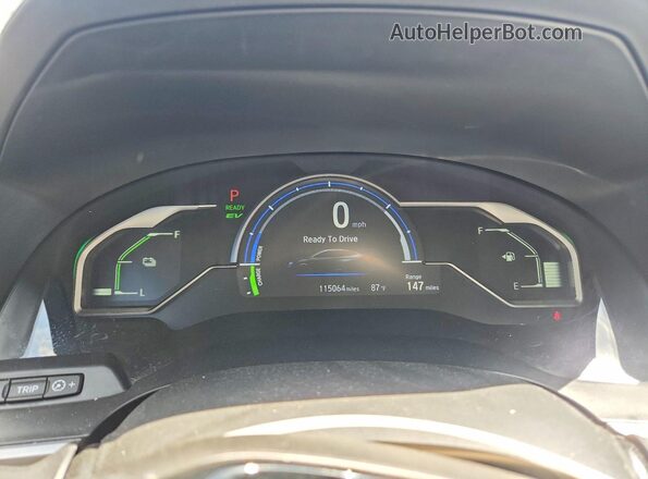 JHMZC5F17KC001920 2019 HONDA CLARITY White ხელსაწყოთა პანელის ხედი