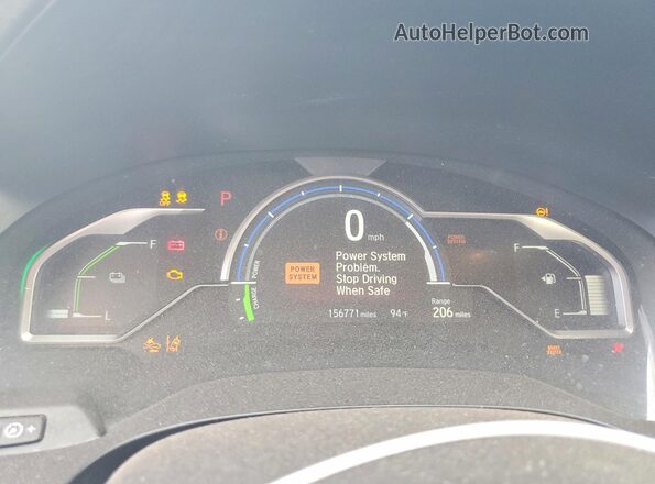 JHMZC5F37JC000329 2018 HONDA CLARITY Gray Вид щитка приладів
