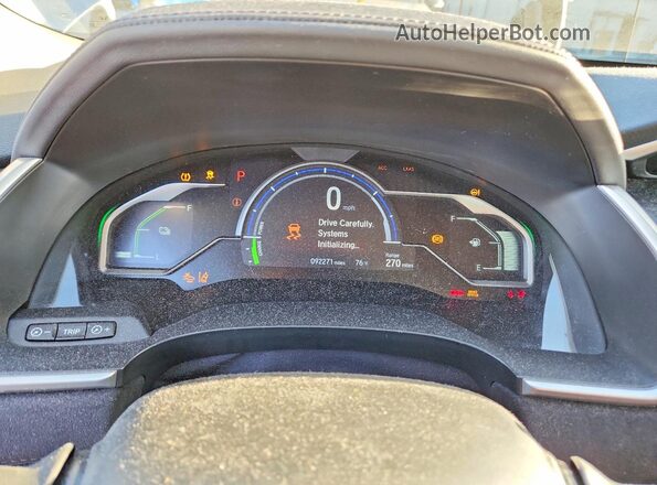 JHMZC5F39MC001969 2021 HONDA CLARITY Silver ხელსაწყოთა პანელის ხედი