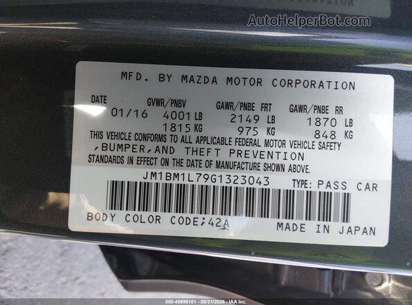 JM1BM1L79G1323043 2016 MAZDA 3 Black Widok komory silnika