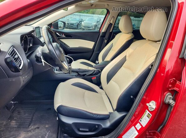 JM1BM1W35G1290700 2016 MAZDA 3 Red Vista interior delantera