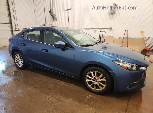 JM1BN1V78J1161908 2018 MAZDA 3 Синий Передняя правая четверть
