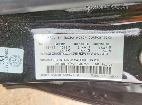 JM1BN1V79J1180791 2018 MAZDA 3 Черный Вид наклейки с VIN-кодом