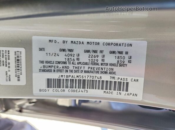 JM1BPALM5S1770748 2025 MAZDA 3 Желто-коричневый Вид подкапотного пространства