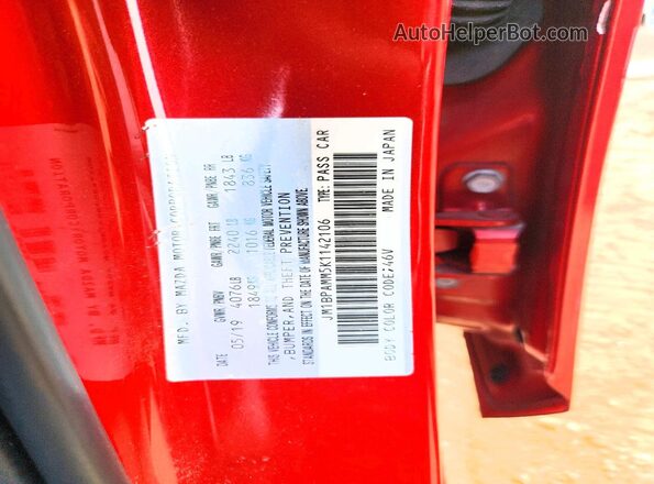 JM1BPAMM5K1142106 2019 MAZDA 3 Red Շարժիչի բաժամունքի տեսք
