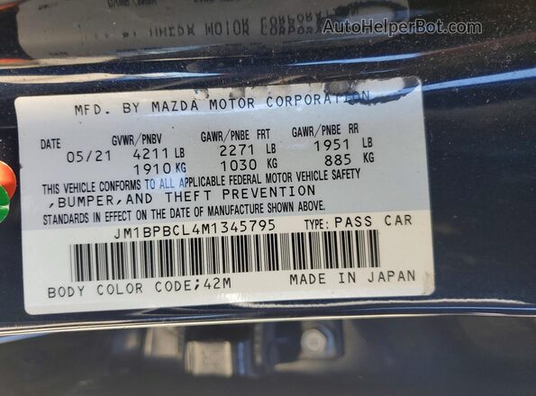 JM1BPBCL4M1345795 2021 MAZDA 3 Синий Вид подкапотного пространства