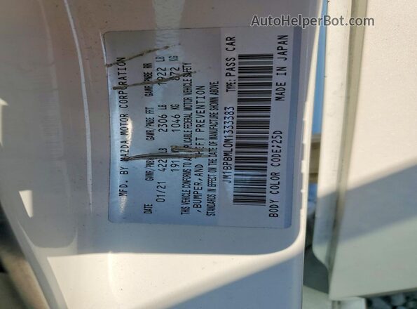 JM1BPBML0M1333383 2021 MAZDA 3 White ძრავის განყოფილების ხედი