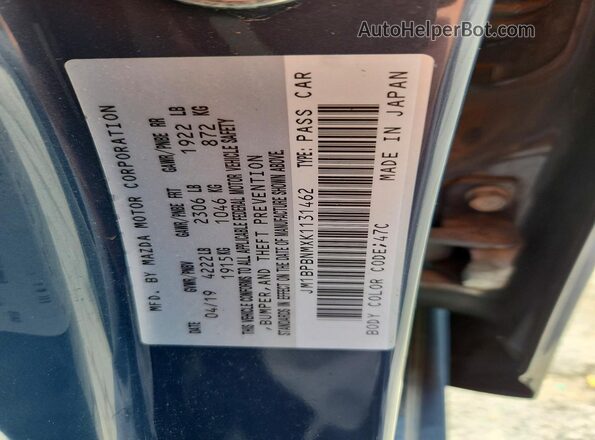 JM1BPBNMXK1131462 2019 MAZDA 3 Charcoal VIN կոդի պիտակի տեսք