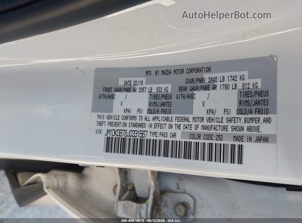 JM1DKDB78J0331567 2018 MAZDA CX-3 White Widok komory silnika