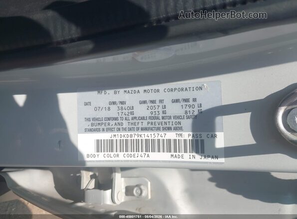 JM1DKDB79K1415747 2019 MAZDA CX-3 White Շարժիչի բաժամունքի տեսք