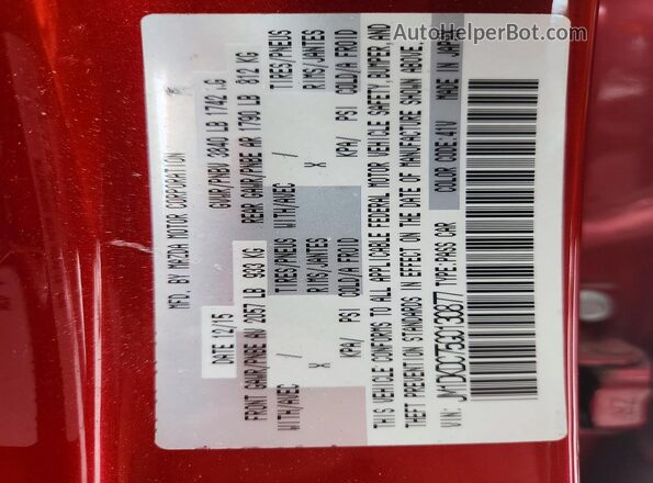 JM1DKDC75G0130877 2016 MAZDA CX-3 Red Vista interior de 360 grados