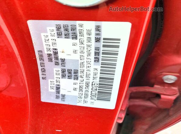 JM1DKDC7XG0127571 2016 MAZDA CX-3 Red Widok naklejki z numerem VIN