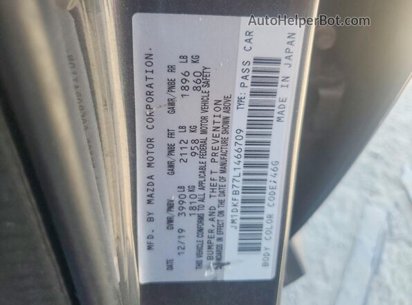 JM1DKFB77L1466709 2020 MAZDA CX-3 Серый Вид наклейки с VIN-кодом