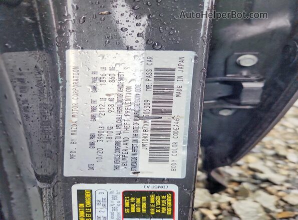 JM1DKFB7XM1505309 2021 MAZDA CX-3 Gray Widok naklejki z numerem VIN