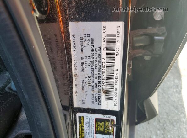 JM1DKFB7XM1507318 2021 MAZDA CX-3 Gray Вид наклейки з VIN-кодом