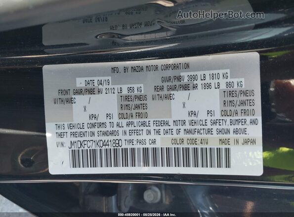 JM1DKFC71K0441890 2019 MAZDA CX-3 Black Vista del compartimento del motor