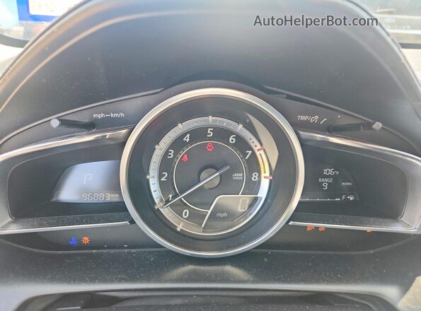 JM1DKFD75G0136186 2016 MAZDA CX-3 Blue Вид щитка приладів