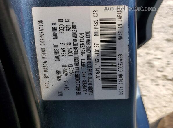 JM1GJ1U58G1410167 2016 MAZDA 6 Blue Vista del compartimento del motor