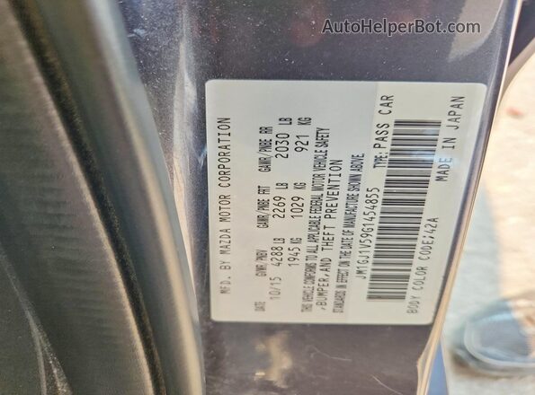 JM1GJ1V59G1454855 2016 MAZDA 6 Gray Вид підкапотного простору