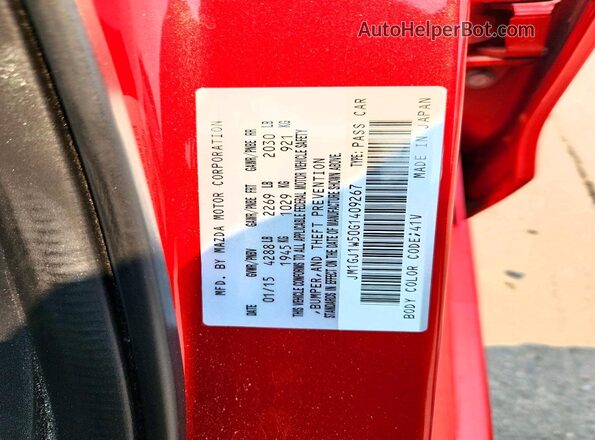 JM1GJ1W50G1409267 2016 MAZDA 6 Red Engine compartment view