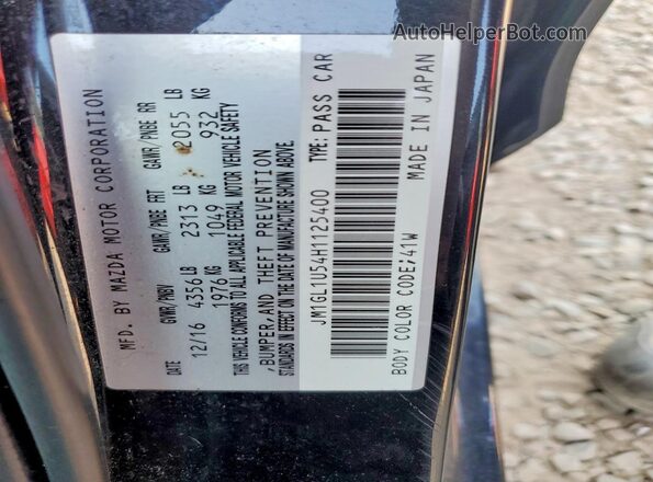 JM1GL1U54H1125400 2017 MAZDA 6 Черный Вид наклейки с VIN-кодом