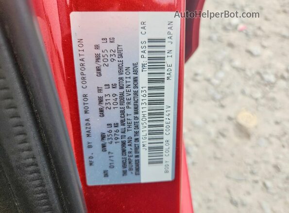 JM1GL1V50H1131631 2017 MAZDA 6 Red Engine compartment view