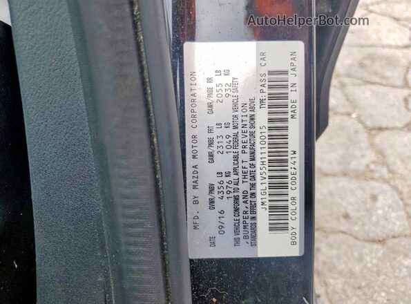 JM1GL1V55H1110015 2017 MAZDA 6 Black Շարժիչի բաժամունքի տեսք